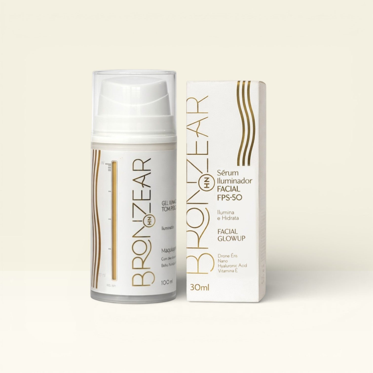 Kit Sérum Iluminador Facial + Iluminador Tom Perolado - Bronzear HN